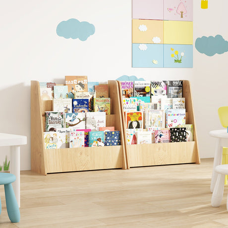 4-Tier Kids Bookshelf with Deep Compartments for Bedroom