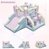 Kids Bounce House with Slide and 2 Boxing Columns for Party without Blower