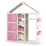 Kids Costume Storage Closet with Storage Bins and Shelves and Side Baskets for Kids Room