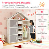 Kids Costume Storage Closet with Storage Bins and Shelves and Side Baskets for Kids Room