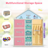 Kids Costume Storage Closet with Storage Bins and Shelves and Side Baskets for Kids Room