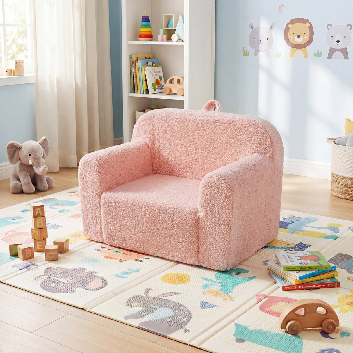Kids Couch Portable Toddler Sofa with Anti-slip Base
