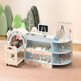 Kids Doctor Play Set Wooden Pretend Hospital Office Kit with Eye Chart Toy CT Machine