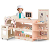 Kids Doctor Play Set Wooden Pretend Hospital Office Kit with Eye Chart Toy CT Machine