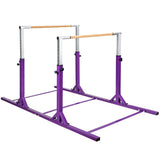 Barras Horizontales Dobles Infantiles Barras Paralelas Ajustables para Entrenamiento de Gimnasia - Morado