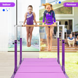 Barras Horizontales Dobles Infantiles Barras Paralelas Ajustables para Entrenamiento de Gimnasia - Morado