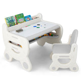 Juego de Mesa y Sillas de Dibujo para Niños con Acuarelas y Borrador de Pizarra