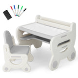 Juego de Mesa y Sillas de Dibujo para Niños con Acuarelas y Borrador de Pizarra