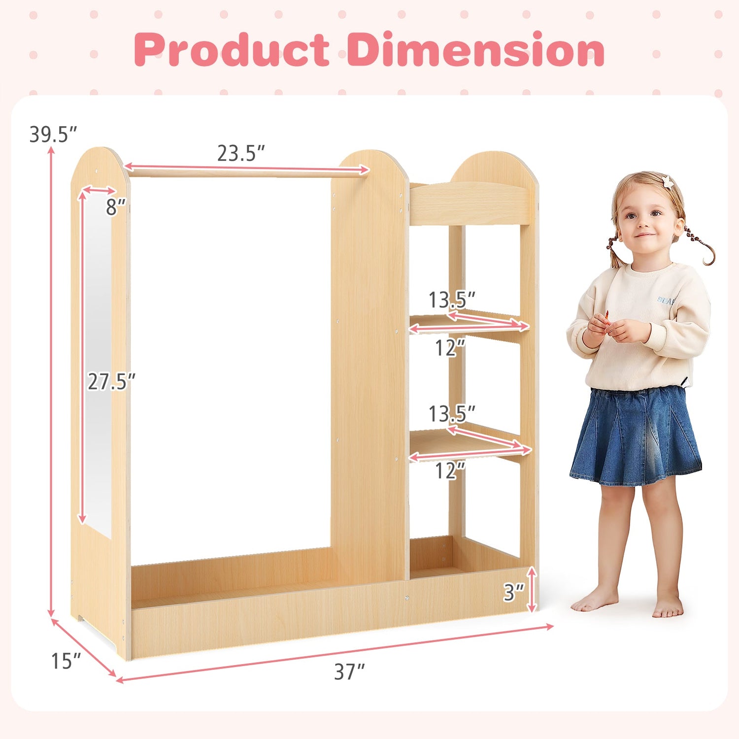 Almacenamiento de Disfraces para Niños con Espejo