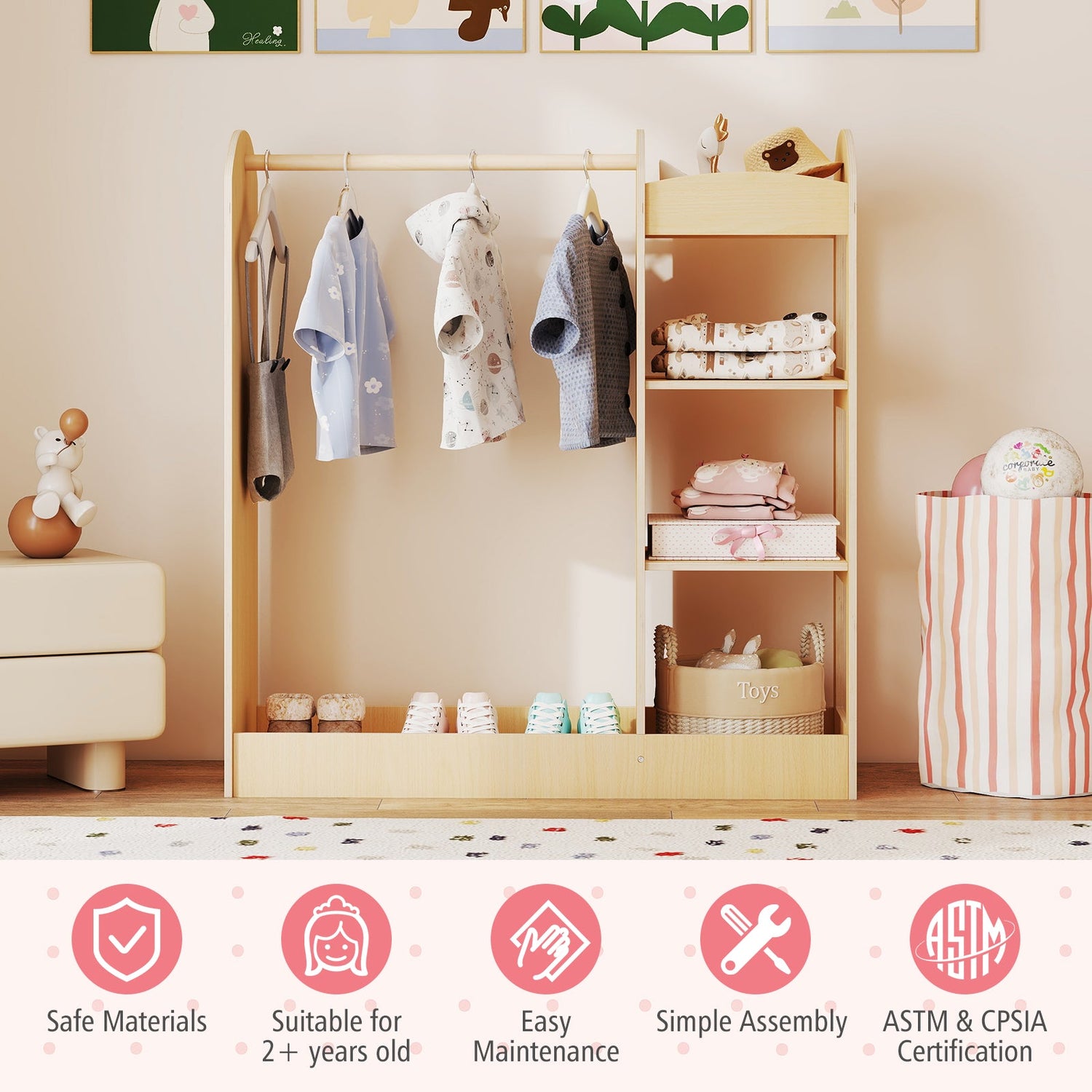 Almacenamiento de Disfraces para Niños con Espejo
