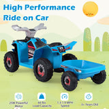 Coche quad eléctrico infantil de 6V con remolque desmontable