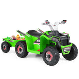 Coche quad eléctrico infantil de 6V con remolque desmontable