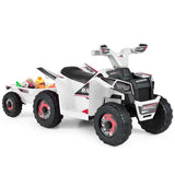 Coche quad eléctrico infantil de 6V con remolque desmontable