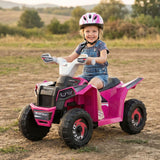 Coche quad eléctrico infantil de 6V con remolque desmontable