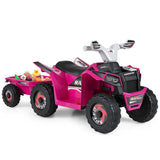 Coche quad eléctrico infantil de 6V con remolque desmontable