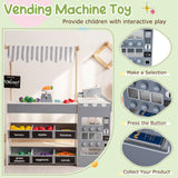 Kids Grocery Store Playset Wooden Pretend Play Supermarket with Shopping Cart