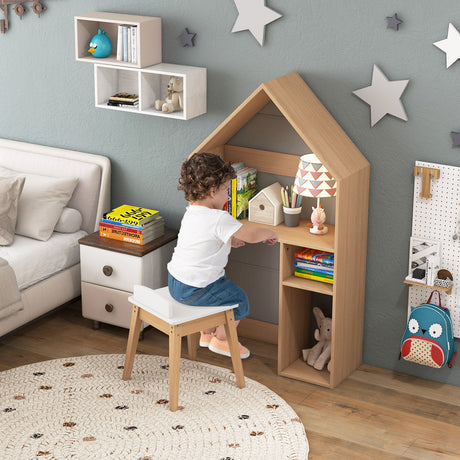 Juego de mesa y sillas infantiles 2 en 1 con forma de casa - Gris
