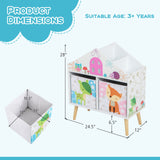 Estantería infantil con forma de casa y 2 cajones de almacenamiento para sala de juegos o habitación infantil - Blanca