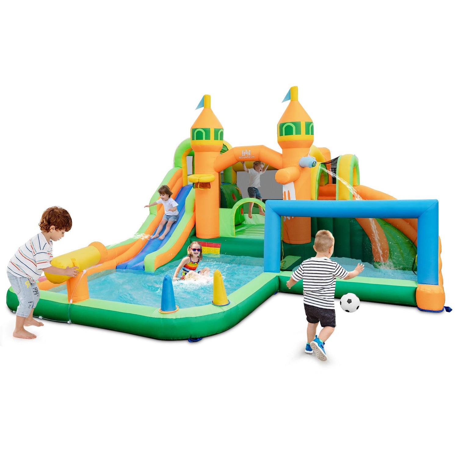 Tobogán de agua inflable para niños para jardín (sin soplador)