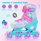 Patines en línea para niños con ruedas iluminadas para principiantes de 9 a 14 años