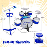 Set de batería y teclado de jazz para niños con taburete y soporte de micrófono
