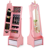 Kids Jewelry Armoire Cabinet with Storage and 2 Tilt Angles