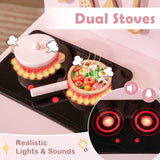 Juego de cocina de juguete para niños con accesorios de cocina y almacenamiento