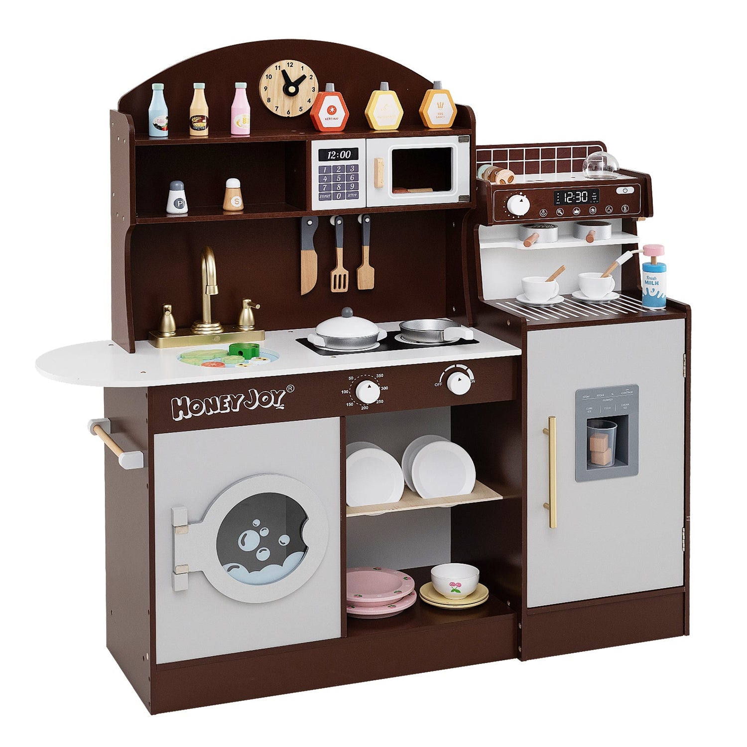 Juego de Cocina de Madera para Niños con Cafetera y Accesorios