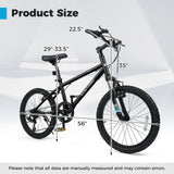 Kids Mountain Bike 20 24 Inch Child Bicycle for Boys Girls Aged 8+ Years Old Black