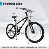 Kids Mountain Bike 20 24 Inch Child Bicycle for Boys Girls Aged 8+ Years Old Black