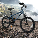 Bicicleta de montaña para niños de 20 y 24 pulgadas, para niños y niñas de 8 años o más, color azul marino