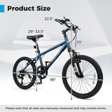 Bicicleta de montaña para niños de 20 y 24 pulgadas, para niños y niñas de 8 años o más, color azul marino