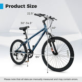 Bicicleta de montaña para niños de 20 y 24 pulgadas, para niños y niñas de 8 años o más, color azul marino