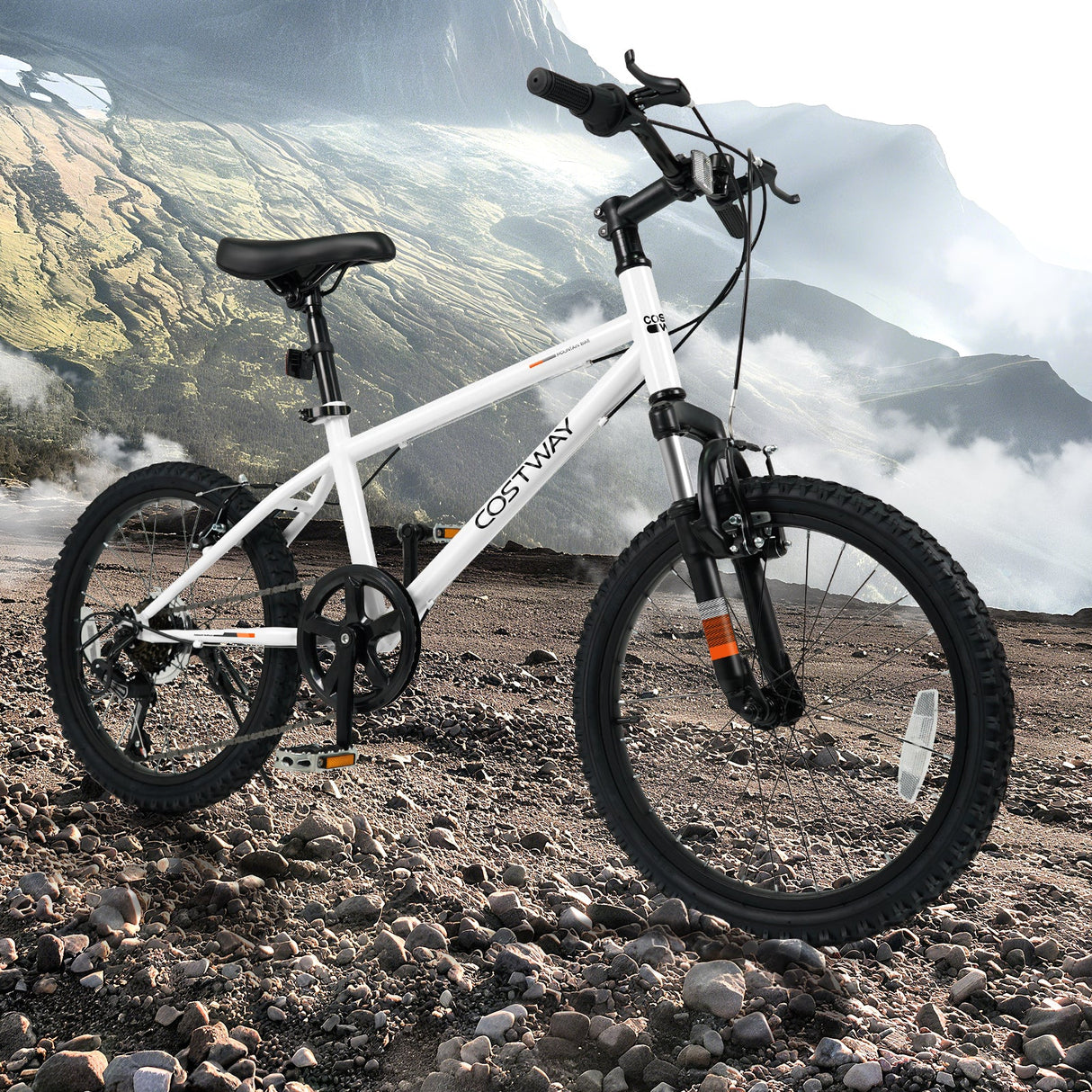 Bicicleta de montaña para niños de 20 y 24 pulgadas, para niños y niñas de 8 años o más, color blanco