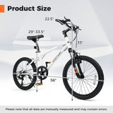 Bicicleta de montaña para niños de 20 y 24 pulgadas, para niños y niñas de 8 años o más, color blanco