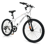 Bicicleta de montaña para niños de 20 y 24 pulgadas, para niños y niñas de 8 años o más, color blanco