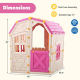 Casa de juegos de exterior para niños con ventanas y puerta que se abren para uso en interiores