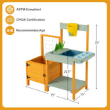 Mesa de jardinería para niños con ventana transparente