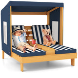 Sillón reclinable para patio para niños con portavasos y toldo