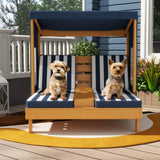 Sillón reclinable para patio para niños con portavasos y toldo