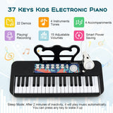 Teclado de piano para niños de 37 teclas con micrófono para niños de 3+ años