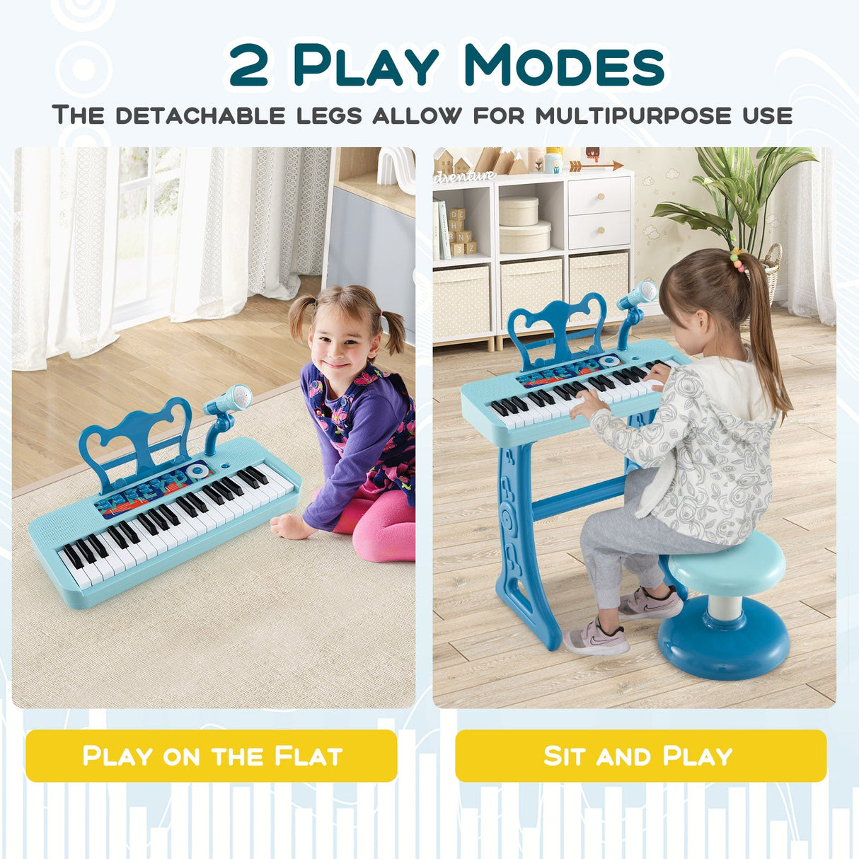 Teclado de piano para niños de 37 teclas con micrófono para niños de 3+ años