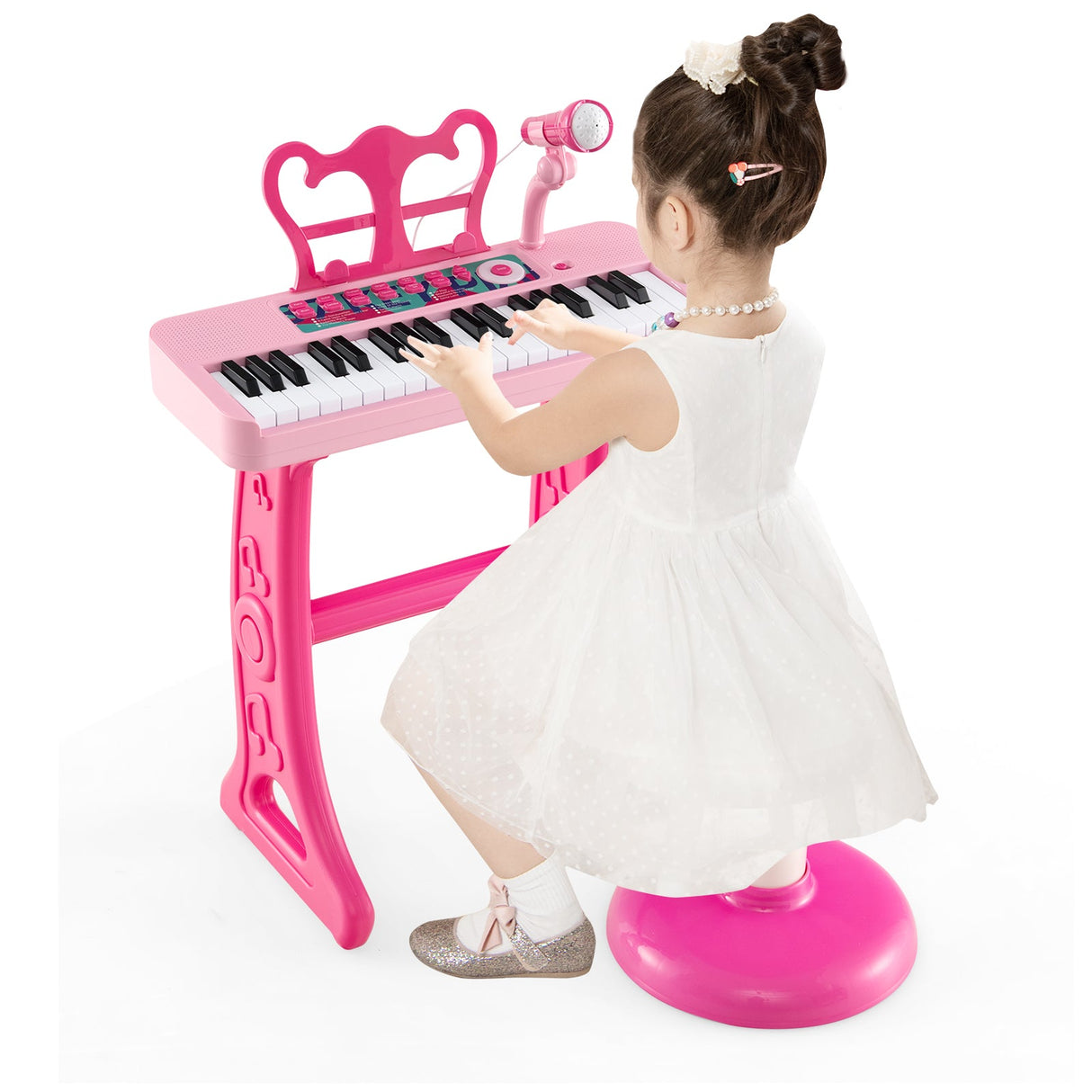 Teclado de piano para niños de 37 teclas con micrófono para niños de 3+ años
