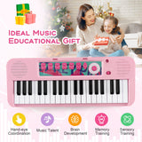 Teclado de piano para niños de 37 teclas con micrófono para niños de 3+ años