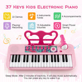 Teclado de piano para niños de 37 teclas con micrófono para niños de 3+ años