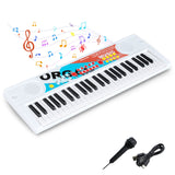 Teclado de piano para niños de 49 teclas, piano de teclado eléctrico portátil con 8 ritmos y 8 tonos