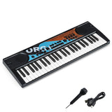 Teclado de piano para niños de 49 teclas, piano de teclado eléctrico portátil con 8 ritmos y 8 tonos