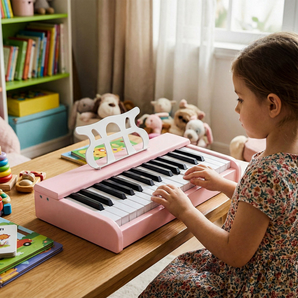 Teclado de piano para niños de 30 teclas, piano digital con atril para principiantes de 3+ años
