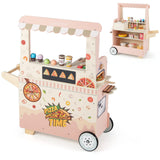 Camión de Comida de Pizza para Niños de Juguete de Madera con Horno - Rosa
