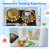 Cocina de juguete para niños con estufas y grifo para niñas y niños de 3 a 6 años